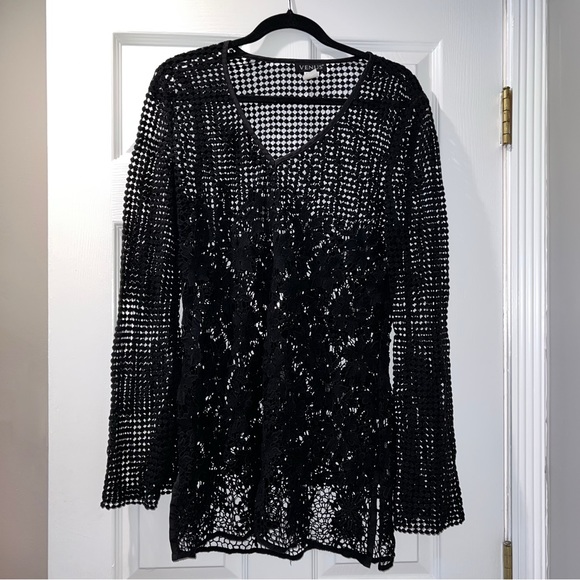 Venus Black Coverup Dress Long Sleeve - Picture 2 of 6